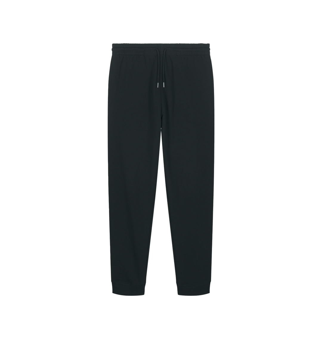 Black Printed Mens Joggers Front